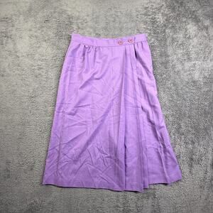 Clyde Vintage Pleated Midi Skirt Women's 13/14 Purple Lavender A-Line 80s Easter